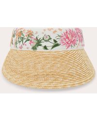 Ferragamo - Spring Print Straw Visor - Lyst