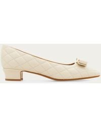 Ferragamo - Quilted Vara Bow Pump .5 - Lyst