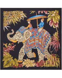Ferragamo - India Print Silk Double Face Scarf - Lyst