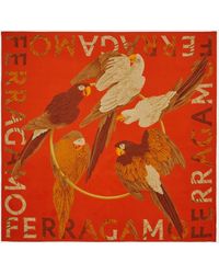 Ferragamo - Parrot Print Silk Foulard - Lyst
