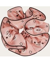 Ferragamo - Arabesque Print Silk Scrunchie - Lyst