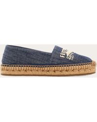 Ferragamo - Damen Espadrilles Aus Denim Größe .5 - Lyst