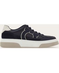 Ferragamo - Hommes Sneaker Basse Gancini Bleu Taille .5 - Lyst