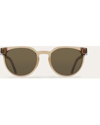 Ferragamo - Round Frame Sunglasses - Lyst