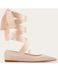 Ferragamo - Ballet Flat With Ankle Ribbon - Lyst