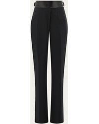 Ferragamo - Mujer Pantalones Con Cinturón De Piel Sintética Negro - Lyst