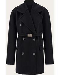 Ferragamo - Femmes Veste En Double De Cachemire Noir - Lyst