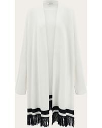 Ferragamo - Longline Cardigan With Fringe Detail - Lyst