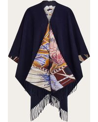 Ferragamo - Cashmere And Silk Reversible Cape - Lyst