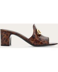Ferragamo - Mid Heel Slide With Gancini Buckle - Lyst