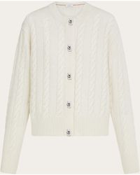 Ferragamo - Cable Knit Cardigan - Lyst