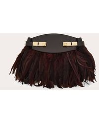 Ferragamo - Hug Soft Crossbody Bag With Feathers (Xs) - Lyst