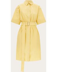 Ferragamo - Cotton And Silk Shirt Dress - Lyst