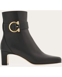 Ferragamo - Mujer Botines Adorno Gancini Negro Talla .5 - Lyst