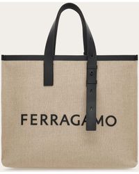 Ferragamo - Uomo Tote Bag Con Firma - Lyst