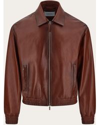 Ferragamo - Hombre Chaqueta De Napa Marrón - Lyst