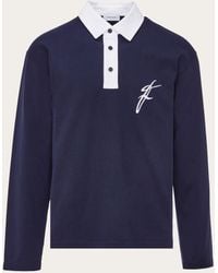 Ferragamo - Long Sleeved Polo With Contrasting Collar - Lyst