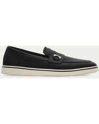 Ferragamo - Boat Shoe Loafer With Gancini Ornament - Lyst