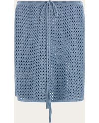 Ferragamo - Short Skirt With Open Weave Knit - Lyst