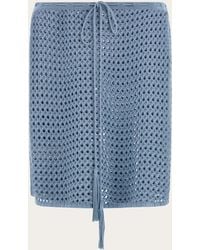 Ferragamo - Short Skirt With Open Weave Knit - Lyst