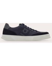 Ferragamo - Hombre Sneakers Bajas Con Gancini Azul Talla .5 - Lyst
