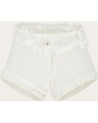 Ferragamo - Denim Shorts With Frayed Detail - Lyst