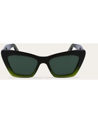 Ferragamo - Damen Sonnenbrillen Transparenter Dunkelgrüner Farbverlauf/Grün - Lyst