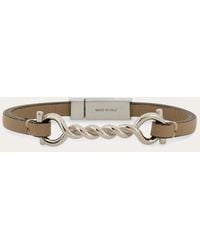 Ferragamo - Gancini Leather Bracelet (20Cm) - Lyst