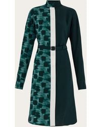 Ferragamo - Shirt Dress With Contrasting Prints - Lyst
