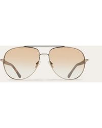 Ferragamo - Aviator Frame Sunglasses - Lyst