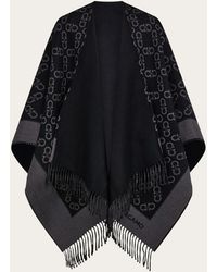 Ferragamo - Femmes Cape Réversible Gancini Gris - Lyst