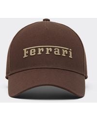 Ferrari - Cotton Twill Baseball Cap With Embroidered Logo - Lyst