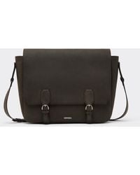 Ferrari - Waxed Leather Messenger Bag - Lyst