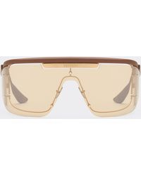 Ferrari - Limited Edition Metal And Leather Sunglasses With Mirroredlens - Lyst