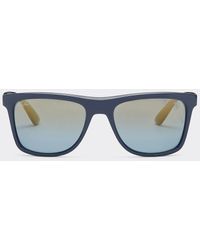 Ferrari - Blue Ray-ban For Scuderia Rb4413mf Sunglasses With Blue Mirrored Gold Polarized Lenses - Lyst