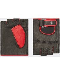 Ferrari - Leather Driving Gloves With Prancing Horse Detail - Lyst