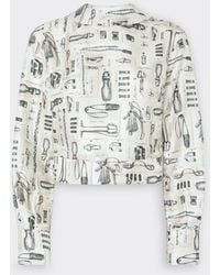 Ferrari - Silk Twill Blouse With Officina Print - Lyst