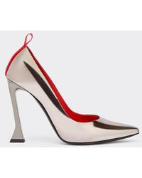 Ferrari - Laminated Leather Pump With Prancing Horse - Lyst
