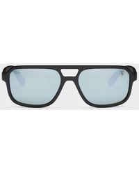 Ferrari - Black Ray-ban For Scuderia Rb4414mf Sunglasses With Dark Green Silver Mirrored Lenses - Lyst