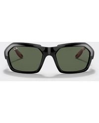 Ferrari - Black Ray-ban Sunglasses For Scuderia Rb4367m With Dark Green Lenses - Lyst