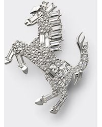 Ferrari - Prancing Horse Rhinestone Brooch - Lyst