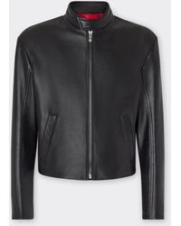 Ferrari - Nappa Leather Biker Jacket - Lyst