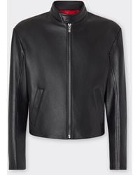 Ferrari - Nappa Leather Biker Jacket - Lyst