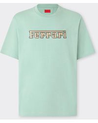 Ferrari - Cotton T-Shirt With Embroidered Logo - Lyst