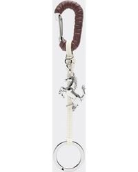 Ferrari - Leather Keyring With Prancing Horse - Lyst