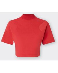 Ferrari - Cropped T-shirt In Single Color Jersey - Lyst