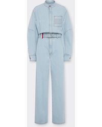 Ferrari - X Charles Leclerc Stone-Washed Denim Jumpsuit - Lyst