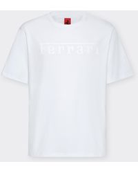 Ferrari - Camiseta De Algodón Con Logotipo - Lyst