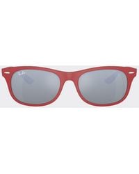 Ferrari - Ray-ban For Scuderia Sunglasses 0rb4607m Matte Red With Silver Mirrored Green Lenses - Lyst
