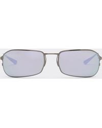 Ferrari - Gunmetal-Coloured Titanium Sunglasses With Dark Lenses - Lyst